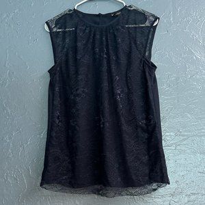 Banana Republic Navy Blue Lace Sleeveless Blouse